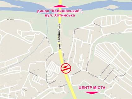 Билборд B в Львове вул. Калинівська (за мостом з вул. Білоруською), місце 2 схема
