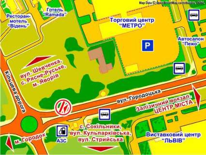 Билборд A в Львове вул. Городоцька, 300 (біля повороту на ТЦ "Метро"), місце 1 схема