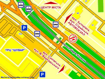 Скроллер A в Львове пр. Черв. Калини – вул. Козловського, (біля зупинки ), місце 5, розмір 2,3 х 3,2 м, скролл - 568716 схема