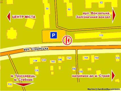 Билборд A в Дрогобыче вул. Стрийська (навпроти буд. 179) схема