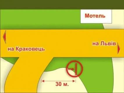 Билборд A в Львове с. Рясне-Руське (з Краківця), 4х8 м  ( напрямок до Львова) схема