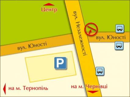 Билборд A в Ивано-Франковске вул. Незалежності – Юності, справа схема