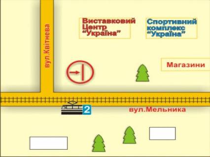 Бэклайт B в Львове пер. вул. Мельника – Квітневої, розмір 2,3 х 3,2 м  беклайт схема