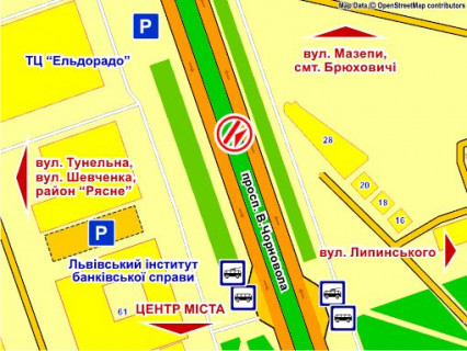 Призма Р/П в Львове пр. Чорновола (Універсам), з центру, призма 2 - 395902 схема