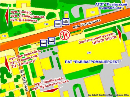 Билборд B в Львове вул. Городоцька, 207 схема