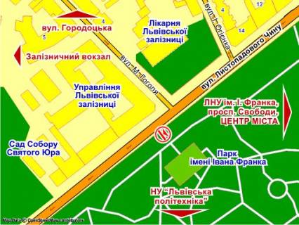 Ситилайт B в Львове вул. Листопадового Чину (біля парку ім. Івана Франка), місце 5 схема