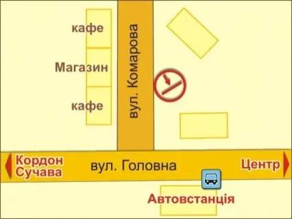 Билборд B в Черновцах вул. Сергія Скальда (Комарова), 6 схема