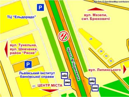 Беклайт Р/П у Львові пр. Чорновола (Універсам), до центру, розмір 2,3 х 3,2 м беклайт схема