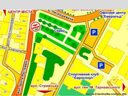 Видеоборд B в Львове пл. Петрушевича – вул. Руставеллі, розмір 2,3 х 3,2 м екран - 563454 схема