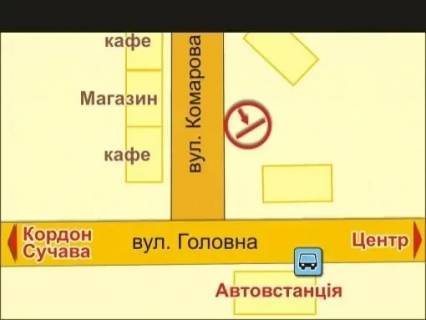 Билборд B в Черновцах вул. Сергія Скальда (Комарова), 6 схема