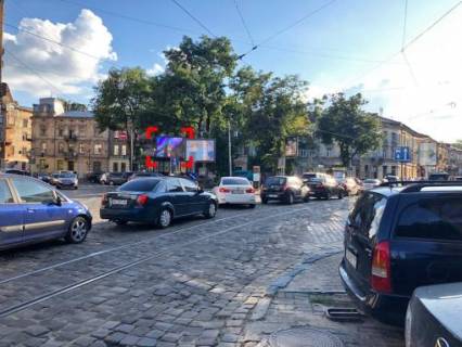 Видеоборд A у Львові пл. Франка (на острівці), розмір 2,3 х 3,2 м екран - 563415 Фото 1
