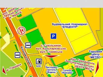 Билборд A в Львове вул. Городоцька, 302 (заїзд на ТЦ "Епіцентр", с. Зимна Вода), місце 8 схема