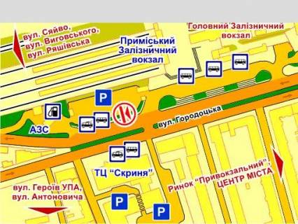 Видеоборд A в Львове вул. Городоцька (навпроти ТЦ "Скриня"), розмір 2,3 х 3,2 м, екран - 563565 схема
