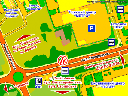 Билборд A в Львове вул. Городоцька, 300 (біля повороту на ТЦ "Метро"), місце 2 схема