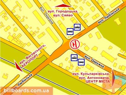 Призма B в Львове вул. Окружна – Любінська, справа, призма 1 - 82438 схема