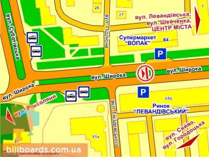 Призма Р/П в Львове вул. Широка, 64 (навпроти ринку), місце 1, призма 1 - 82440 схема