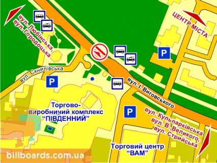 Призма A в Львове вул. Виговського (навпроти ринку "Південний"), місце 2, справа, призма 3 - 82485 схема