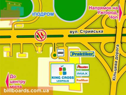 Призма Р/П в Львове вул. Стрийська, 179 (навпроти Іподрому, на р/с, до центру), місце 4, призма 1 - 82572 схема
