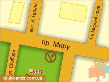 Билборд B в Хмельницком пр. Миру, 82 схема