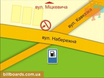 Billboard B in Rivne per. st. Nabereznoi - Kavkaz'koi scheme