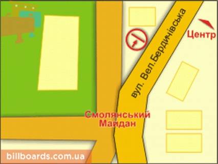 Билборд B в Житомире вул. Велика Бердичівська, 124 схема