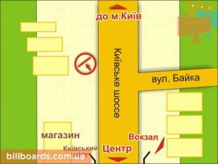 Билборд B в Житомире вул. Київське Шосе, 15 схема