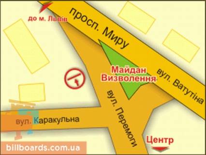 Билборд B в Житомире Майдан Визволення, 8 схема