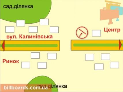 Билборд B в Черновцах вул. Ізмайлівська – Старокостянтинівська схема