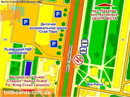 Призма A в Львове вул. Стрийська, 57 біля зупинки, призма 3 - 90543 схема
