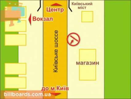 Билборд A в Житомире вул. Київське Шосе, 11 схема