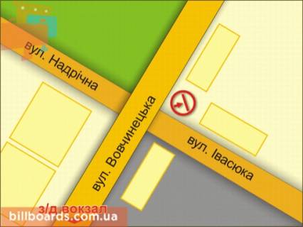 Билборд A в Ивано-Франковске вул. Івасюка – Вовчинецька (Гагаріна), справа схема