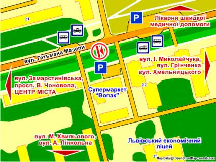 Prismatron, Prism B in Lviv st. Mazepi, 20 bila bud  supermarketu "Vopak" , prizma 3 - 176663 scheme