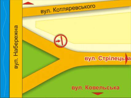 Билборд B в Луцке вул. Набережна ("Новий шляхопровід") схема