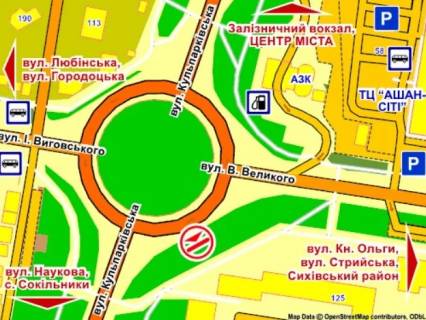 Билборд A в Львове вул. Кульпарківська – В. Великого, справа, розмір 2,3 х 3,2 м скрол схема