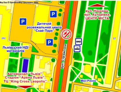 Призма Р/П в Львове вул. Стрийська, 202 (з центру), призма 2 - 499694 схема
