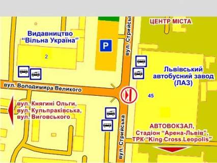 Призма A в Львове вул. Стрийська, 45, ЛАЗ, справа призма 1 - 613892 схема