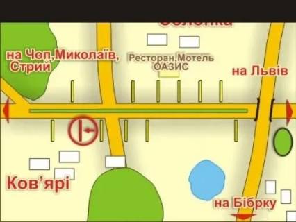 Билборд B в Львове с. Солонка (напрямок до Чопа), місце 8 схема