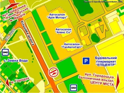 Билборд A в Львове вул. Городоцька, 302 (біля ТЦ "Епіцентр", Автосалон  "Nissan"), місце 1 схема