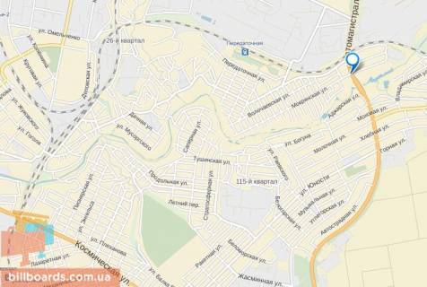 Билборд A в Запорожье, 3х6  Трасса Харьков – Симфероп./ул.Мокрянская схема
