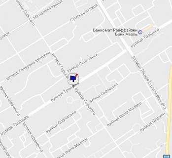 Билборд B в Кременчуге, 3 х 6  перехрестя вул. Троїцької та вул. Левка Лук'яненка, навпроти фітнес-клубу «Спартак», напрямок у центр схема