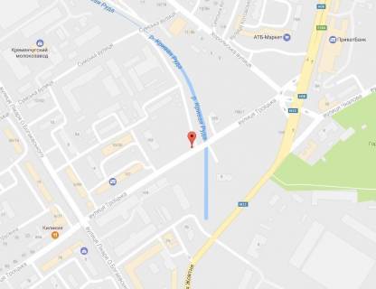 Билборд A в Кременчуге, 3 х 6  вул. Троїцька, 103, район Троїцької церкви, перед супермаркетом «МаркетОпт» схема