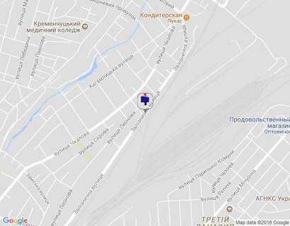 Billboard B in Kremenchuk, 3 х 6   st. Zaliznicna, 49, rajon Konditers'koi fabriki <<Lukas>>, napramok do centru scheme