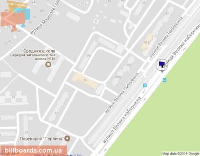Билборд A в Кременчуге Велика набережна (кол. 50 років СРСР), 41-А, район авторынка, на разделительной полосе, направление из центра схема