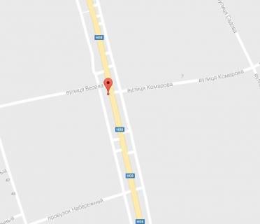 Billboard B in Kremenchuk, Peschane, 3 х 6  Pisane, st. Kiivs'ka, bila budinku 185 scheme