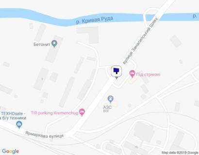 Билборд A в Кременчуге, 3 х 6  вул. Ярмаркова, 11-А, біля АЗС «WOG» (об'їзна дорога на Полтаву) схема