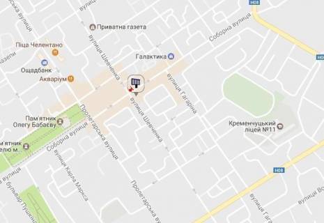 Призма B в Кременчуге, 3 х 6  Свободи просп. (кол. 60-річчя Жовтня), перехр. з вул. Халаменюка і вул. Соборна (кол. Леніна), район супермаркетів «АТБ», «МаркетОпт», кафе "Барчік",  ДК "Кредмаш" - 108932 схема