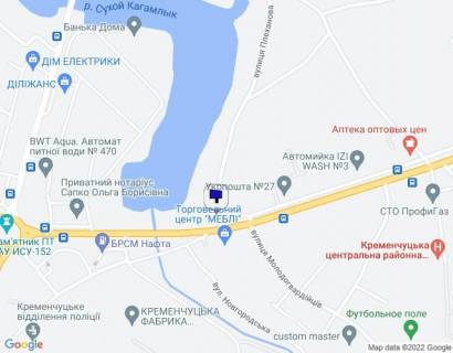 Билборд A в Кременчуге, 3 х 6  проспект Полтавський, район буд. № 1 та пров. Василя Барки схема