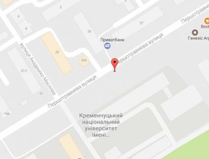 Сiтiлайт A у Кременчуці, 1,2 х 1,8  вул. Університетська (кол. Першотравнева), 20, біля Кременчуцького національного університету імені Михайла Остроградського схема