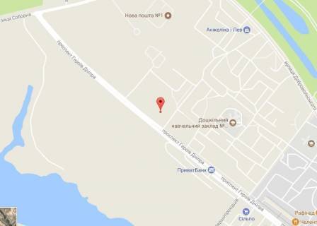 Билборд B в Горишние Плавни (Комсомольск), 3 х 6  проспект Героїв Дніпра, 78, р-н Центрального ринку схема