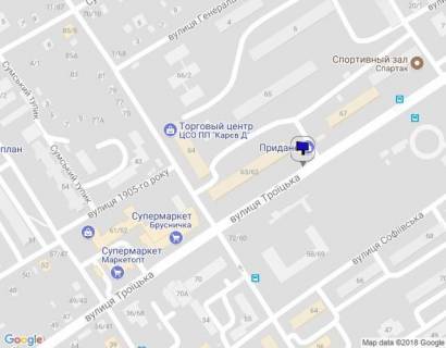 Билборд B в Кременчуге, 3 х 6  вул. Троїцька. (кол. Красіна), 67, район супермаркетів «Ілона», «МаркетОпт», напрямок з центру схема